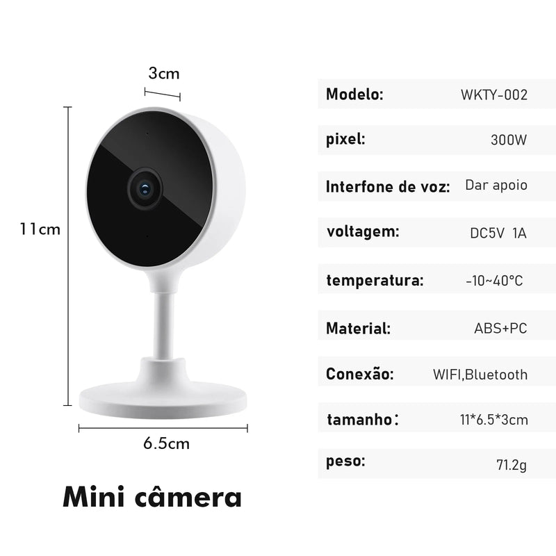 Câmera de segurança WiFi inteligente com visão noturna