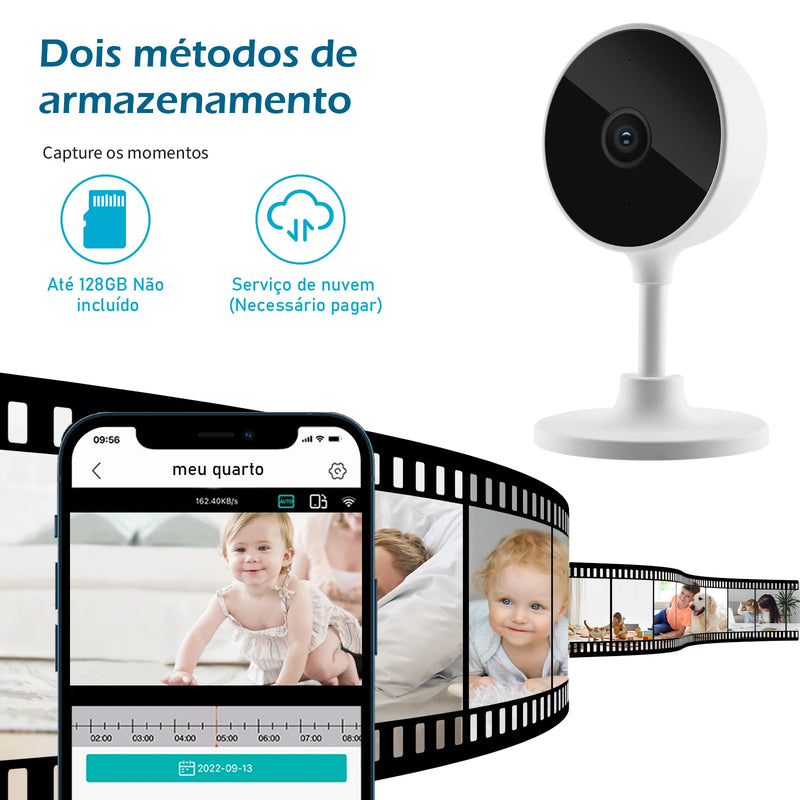 Câmera de segurança WiFi inteligente com visão noturna