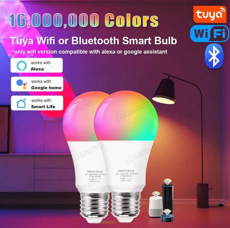 Lâmpada Inteligente Alexa Led Wifi/Bluetooth RGB  110V 220V