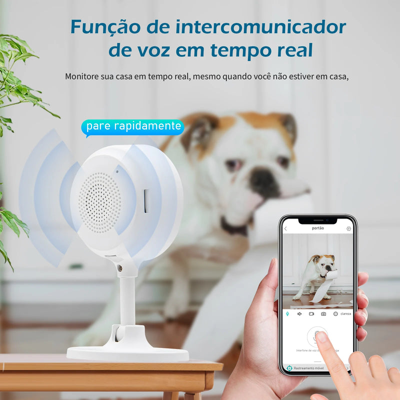 Câmera de segurança WiFi inteligente com visão noturna